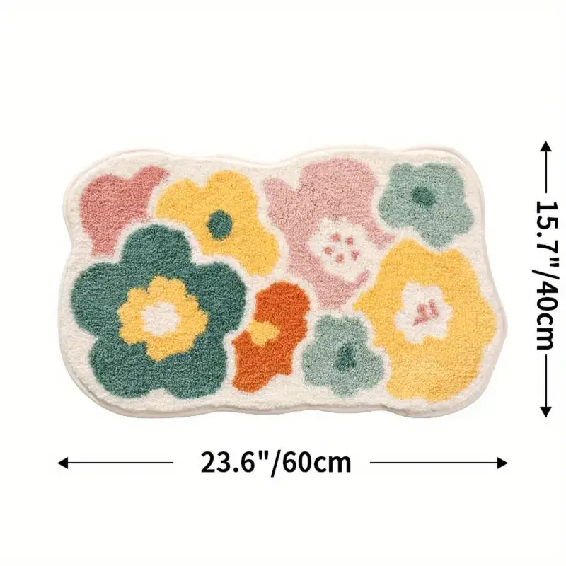 Tapis absorbant pour salle de bain - fleur enchantée