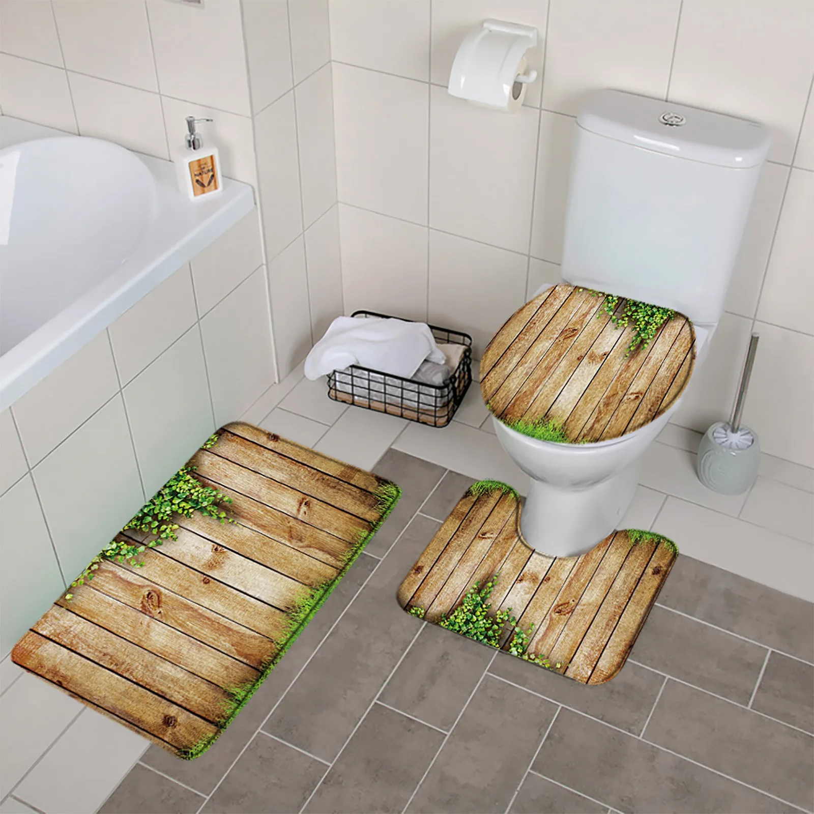Tapis bambou pour salle de bain - naturel élégance