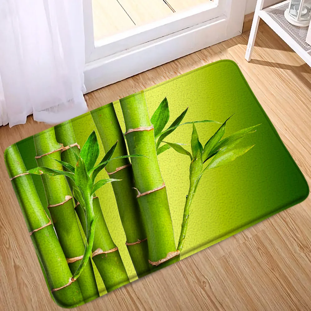 Tapis salle de bain en bambou - tapis bambou élégant