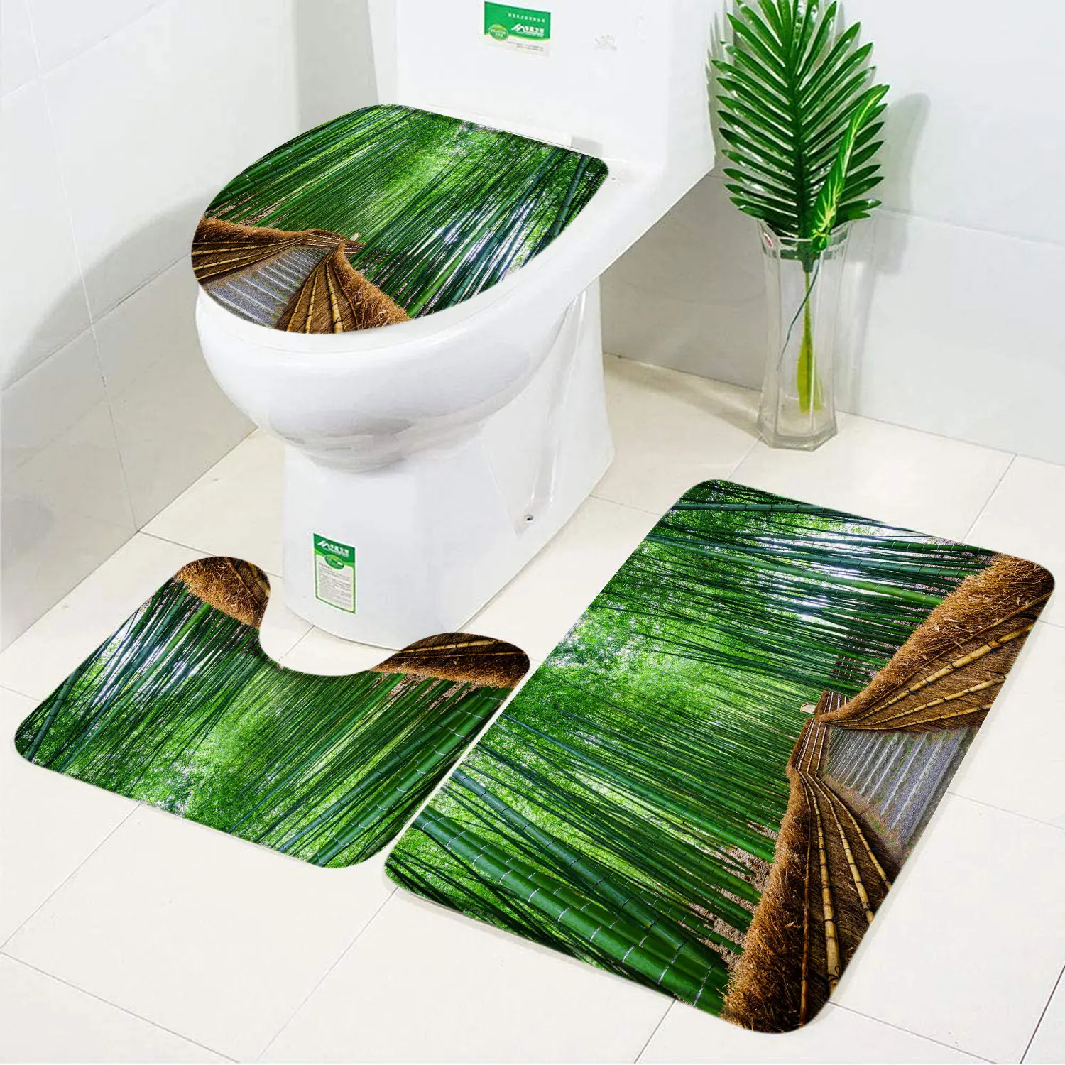 Tapis salle de bain en bambou - rêve de salle
