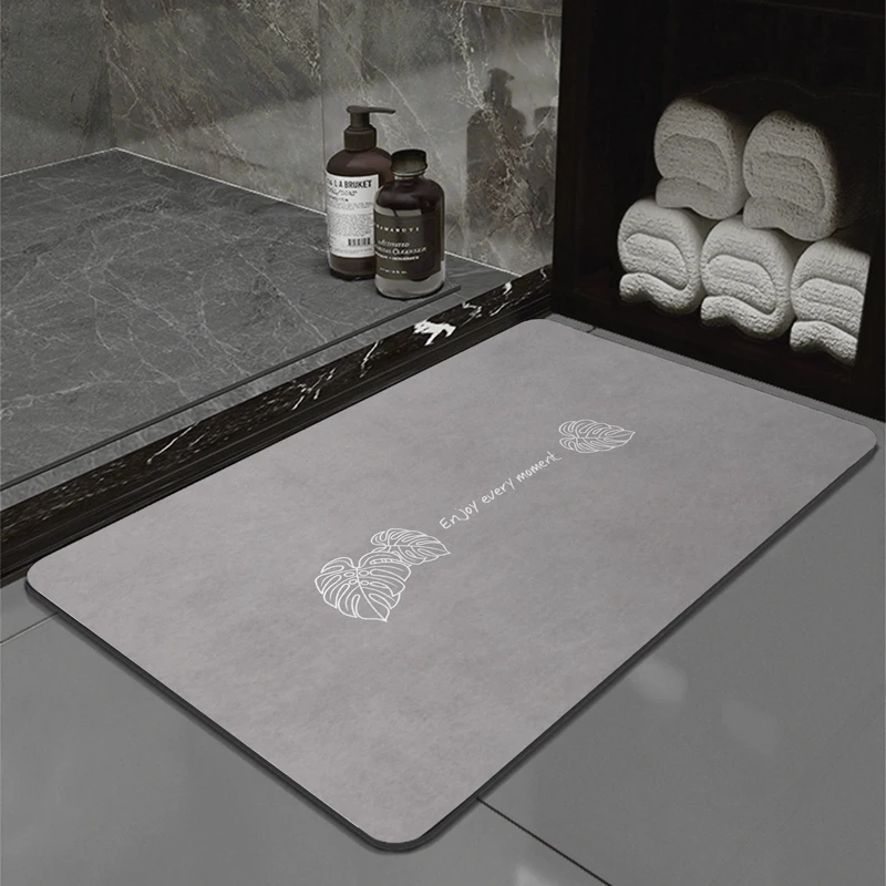 Tapis salle de bain diatomite - tapis floral doux