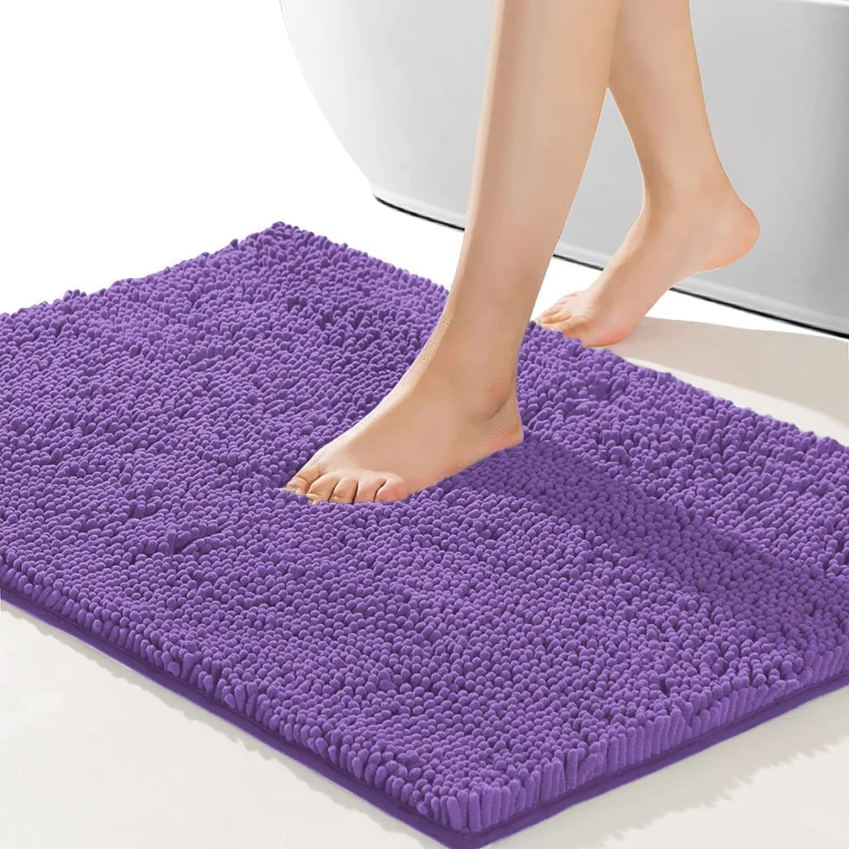 Tapis antidérapant salle de bain - tapis douillet violet