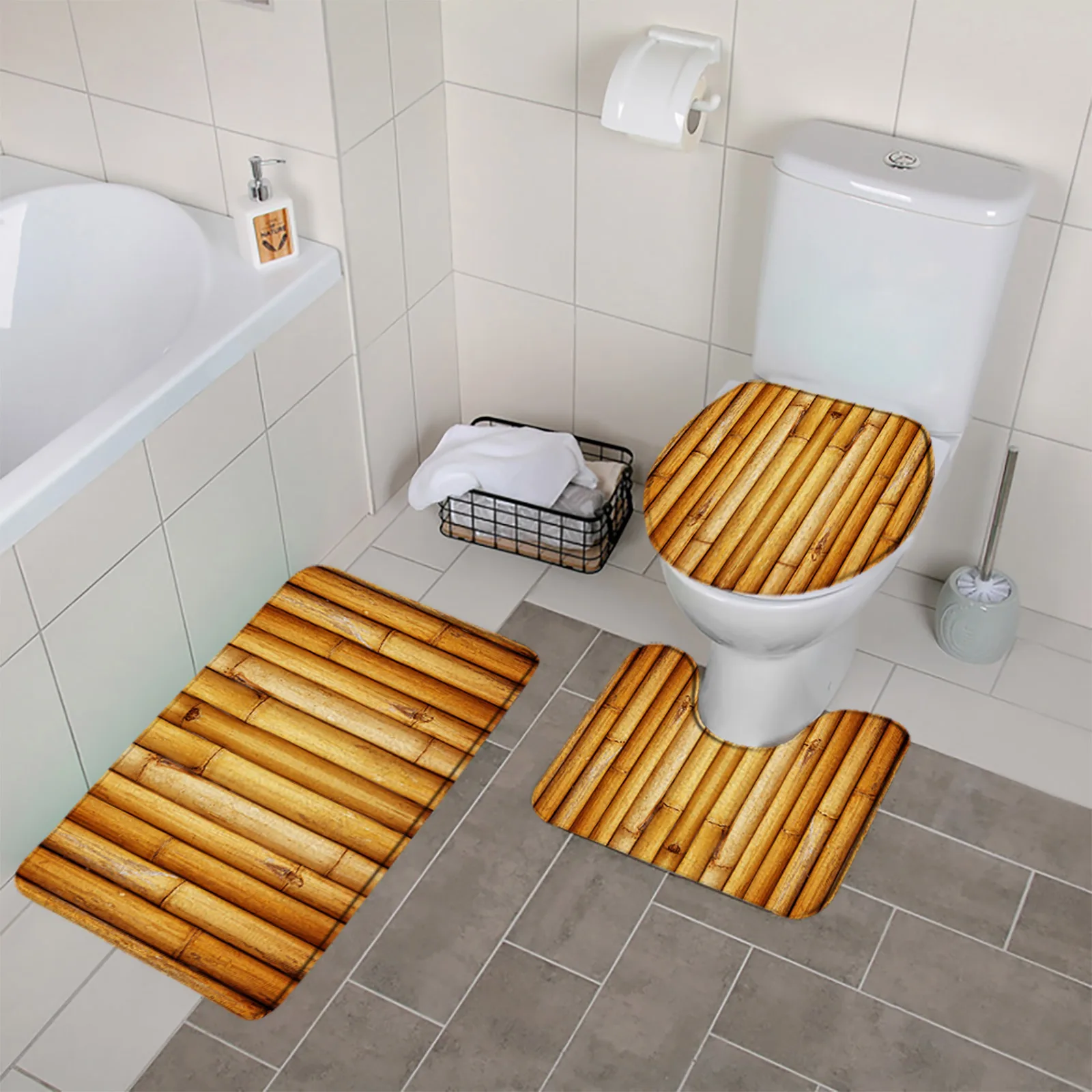 Tapis bambou pour salle de bain - sérénité éclatante