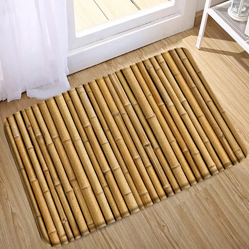 Tapis bambou pour salle de bain - tapis bambou étoilé