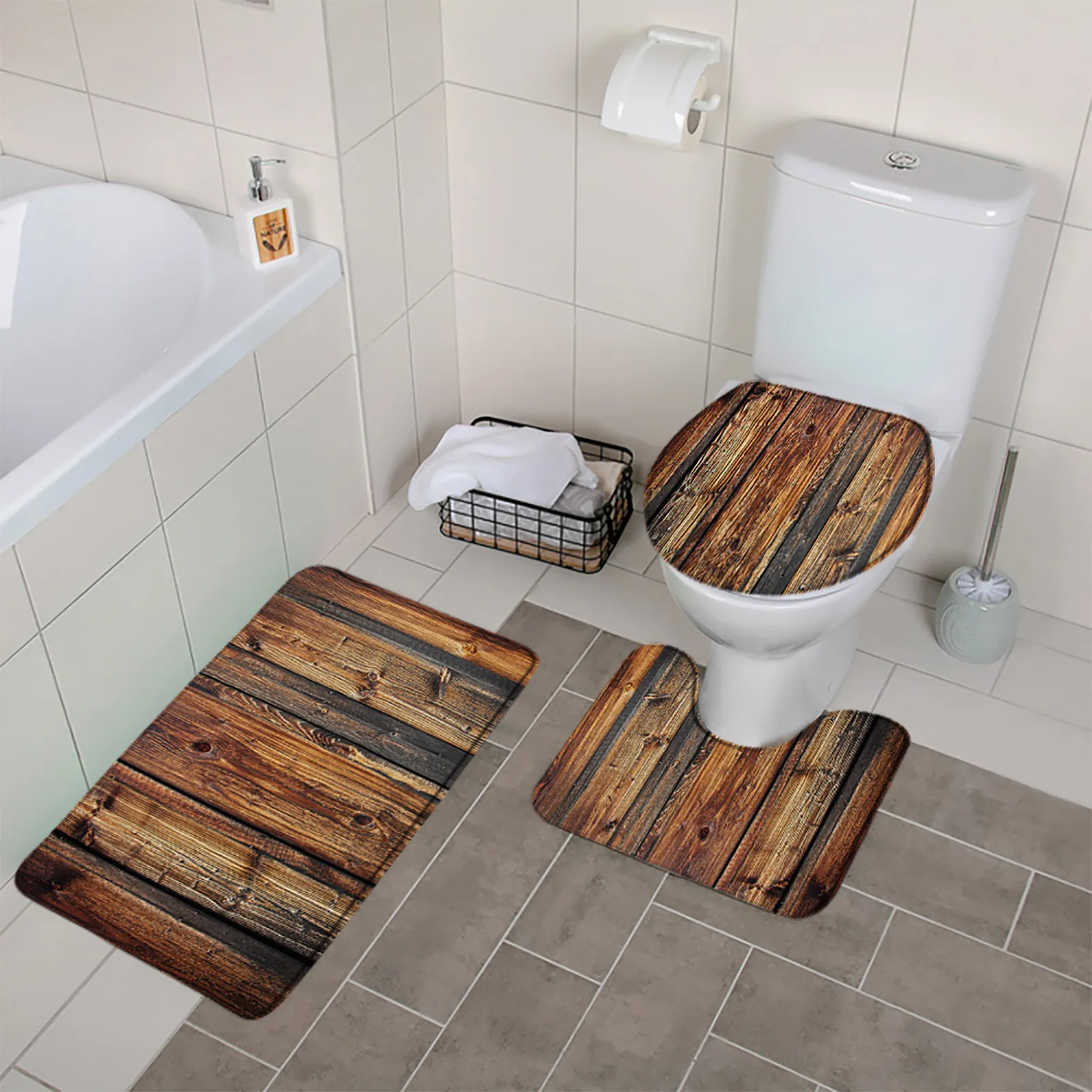 Tapis bambou pour salle de bain - élégance moderne