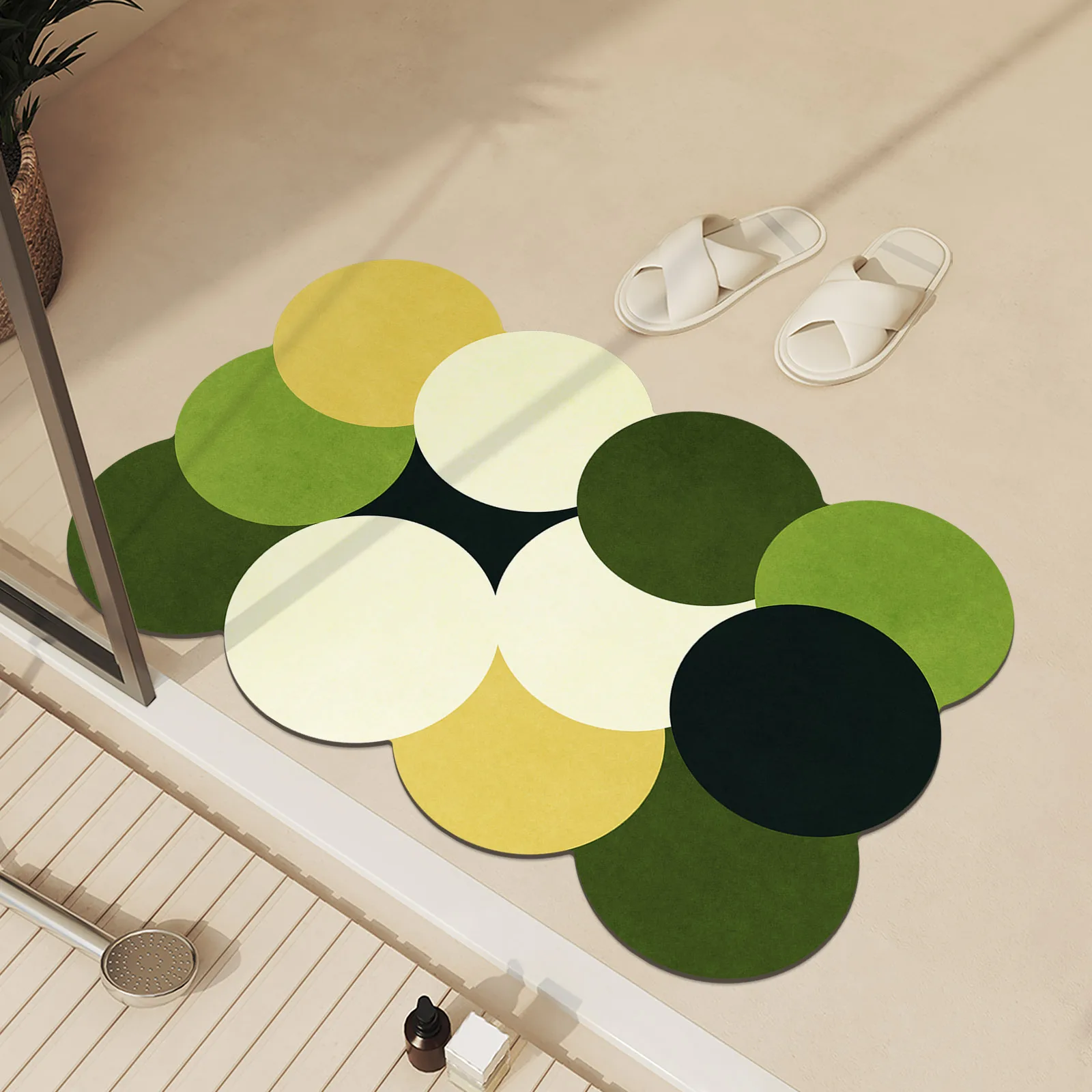 Tapis rond salle de bain - tapis circulaire coloré